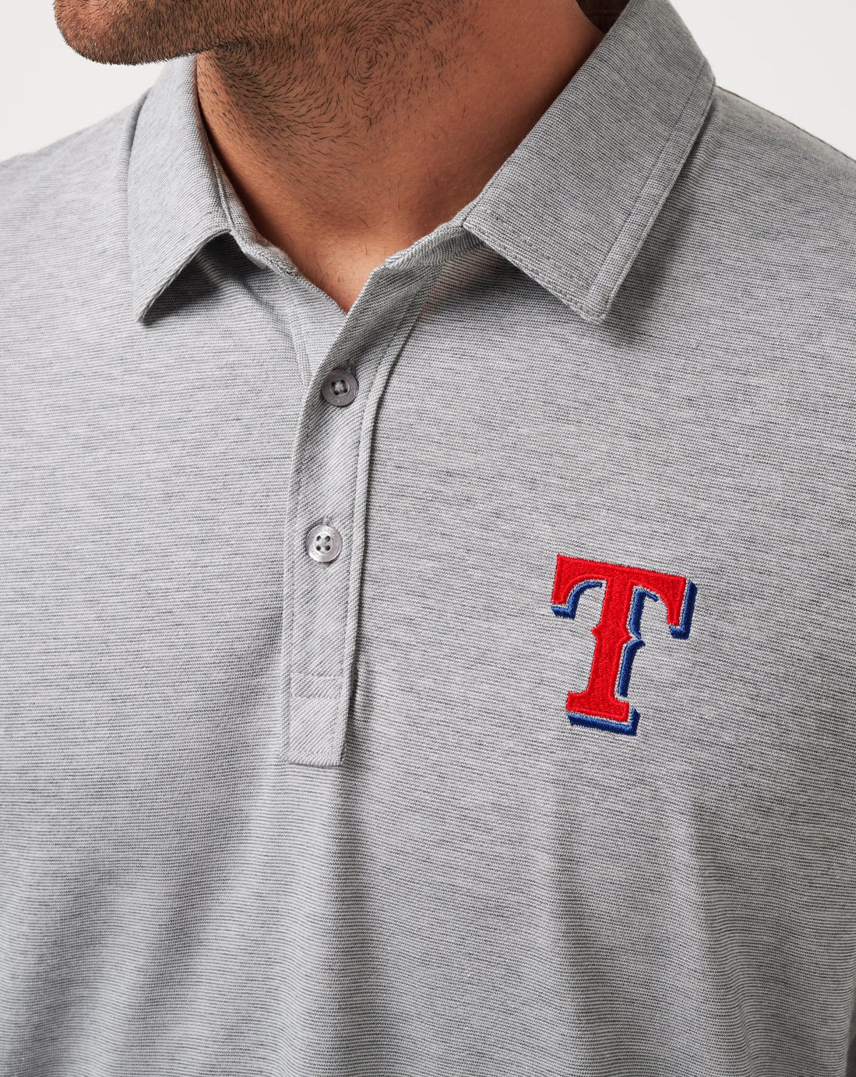 Texas Rangers The Zinna Polo Heather Grey | Travis Mathew Special Offer