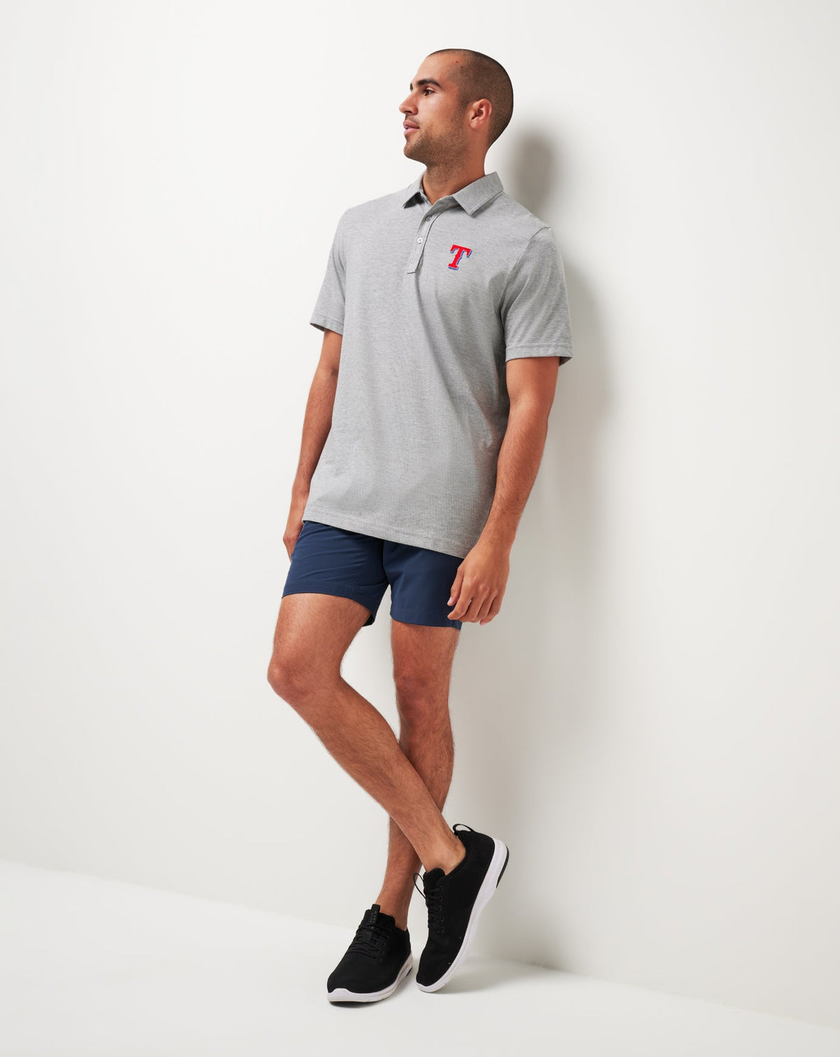 Texas Rangers The Zinna Polo Heather Grey | Travis Mathew Special Offer