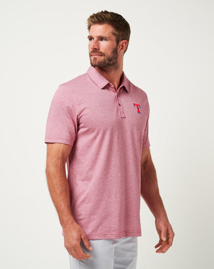 Texas Rangers The Zinna Polo Heather Cardinal | Travis Mathew Great Value