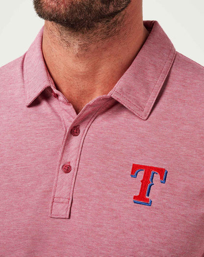 Texas Rangers The Zinna Polo Heather Cardinal | Travis Mathew Great Value