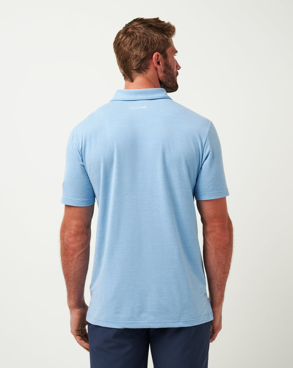 Texas Rangers The Heater Polo Heather Heritage Blue | Travis Mathew Signature