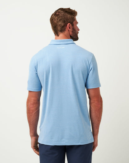 Texas Rangers The Heater Polo Heather Heritage Blue | Travis Mathew Signature