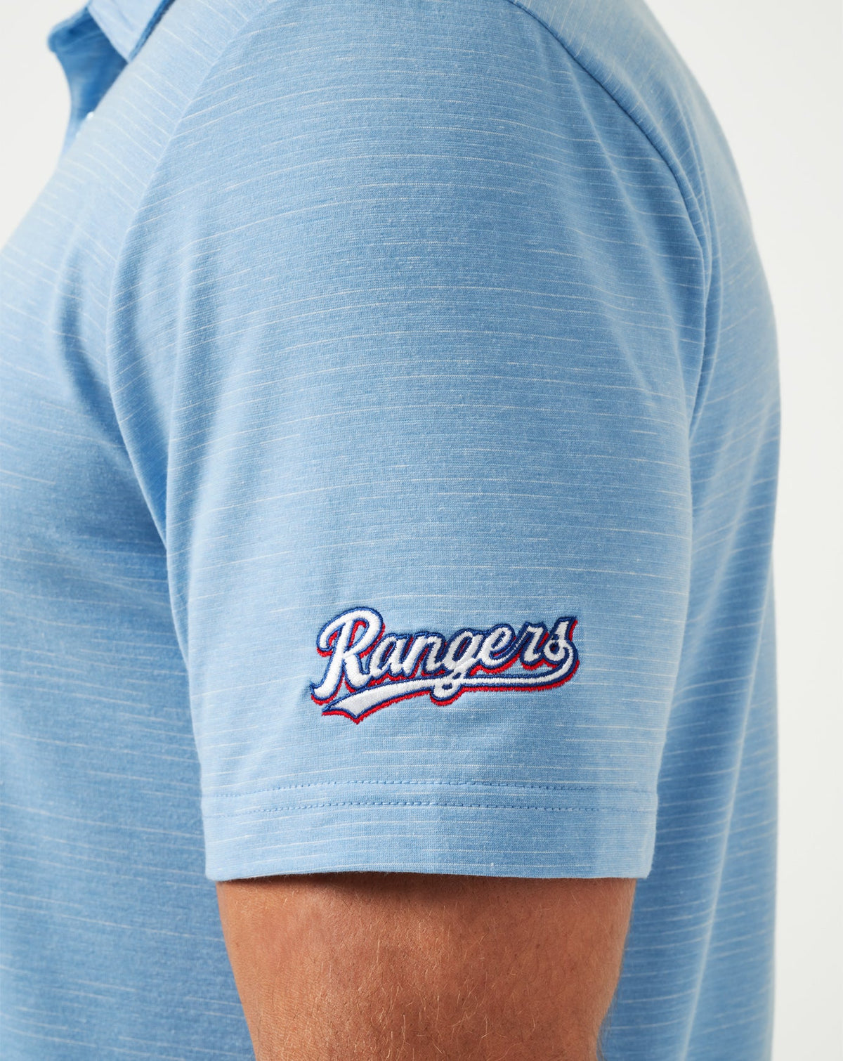 Texas Rangers The Heater Polo Heather Heritage Blue | Travis Mathew Signature