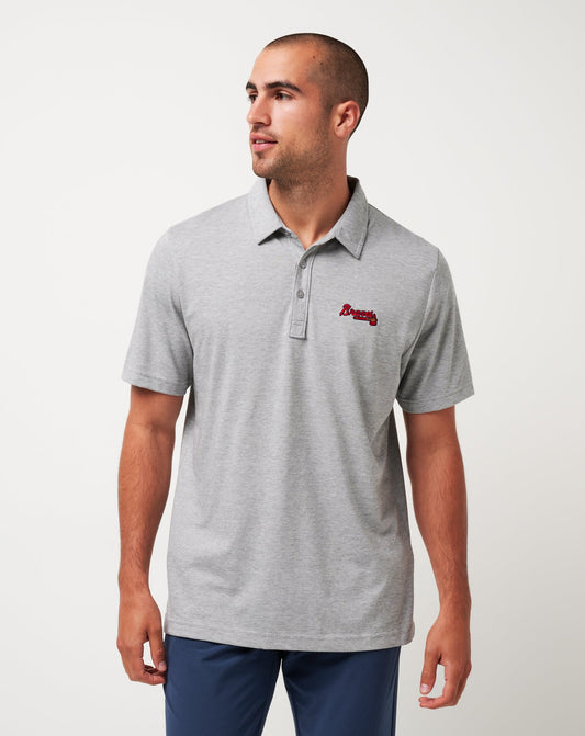 Atlanta Braves The Zinna Polo Heather Grey | Travis Mathew New