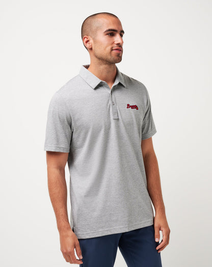 Atlanta Braves The Zinna Polo Heather Grey | Travis Mathew New