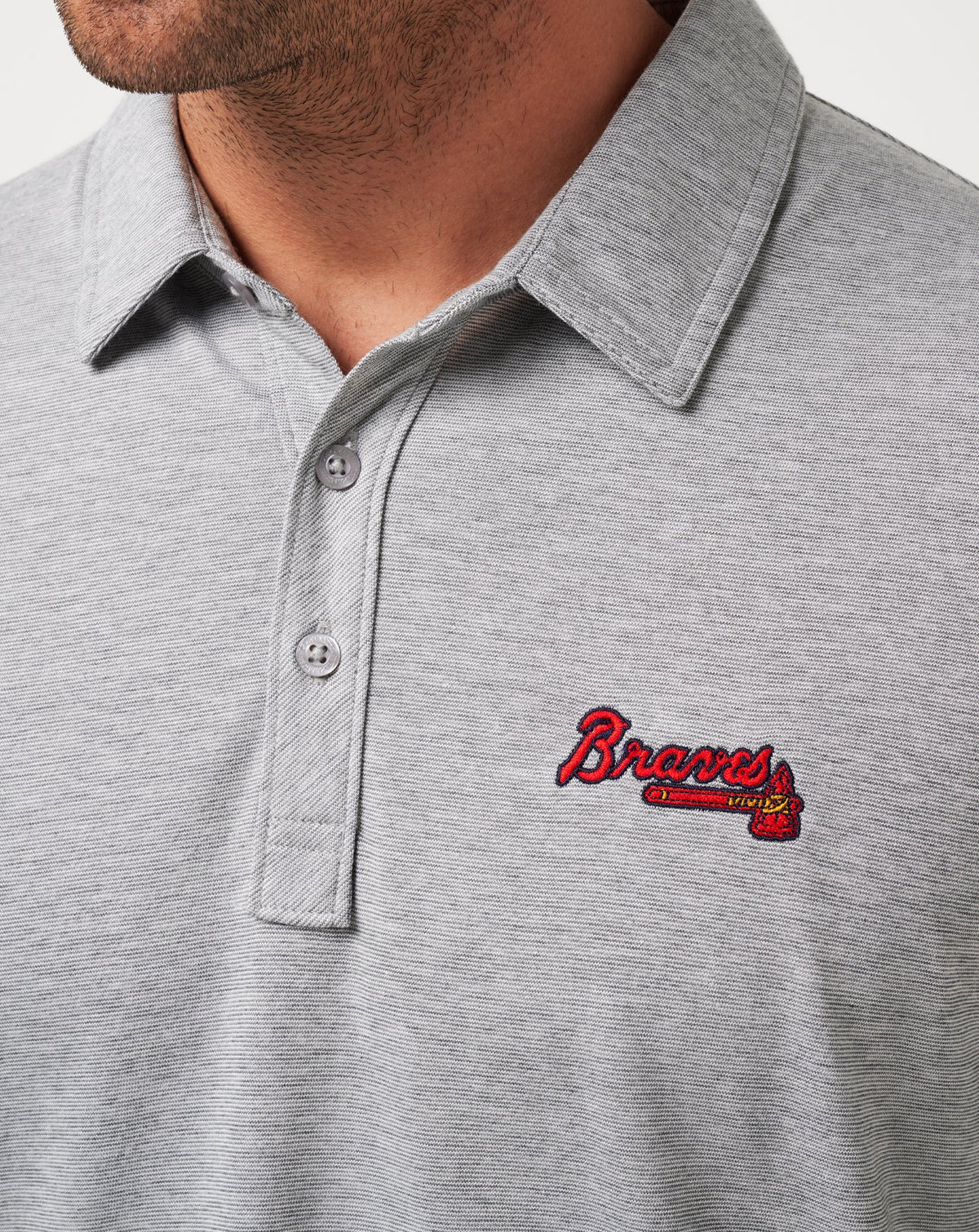 Atlanta Braves The Zinna Polo Heather Grey | Travis Mathew New