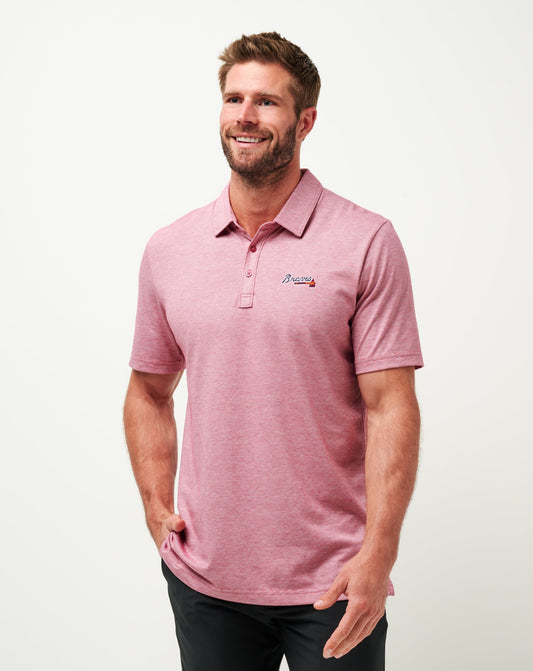 Atlanta Braves The Zinna Polo Heather Cardinal | Travis Mathew Special Offer