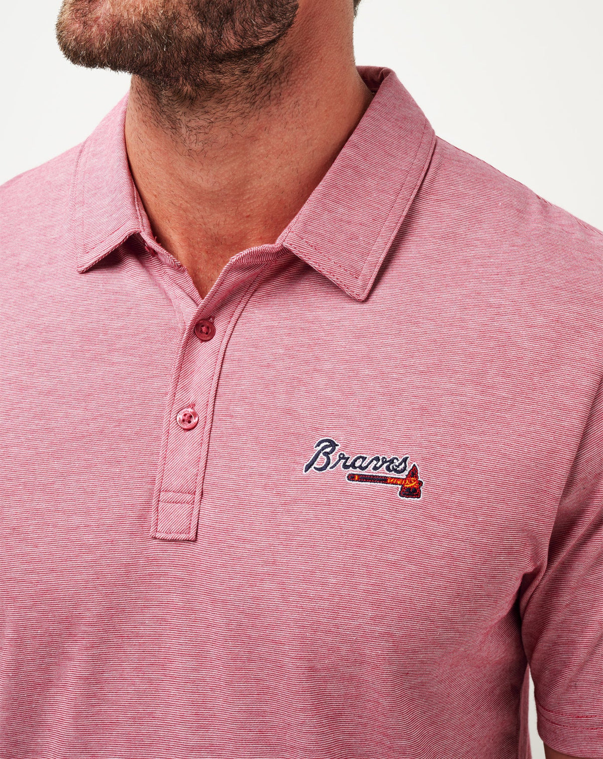 Atlanta Braves The Zinna Polo Heather Cardinal | Travis Mathew Special Offer