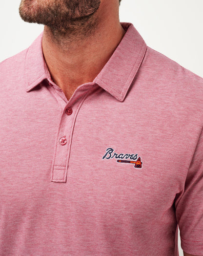 Atlanta Braves The Zinna Polo Heather Cardinal | Travis Mathew Special Offer
