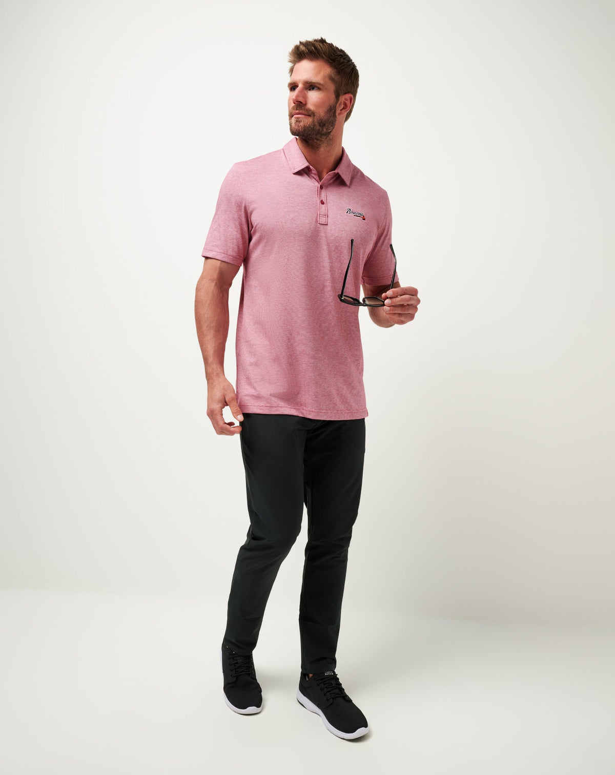 Atlanta Braves The Zinna Polo Heather Cardinal | Travis Mathew Special Offer