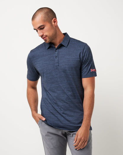 Atlanta Braves The Heater Polo Vintage Indigo/Black | Travis Mathew Customer Favorite