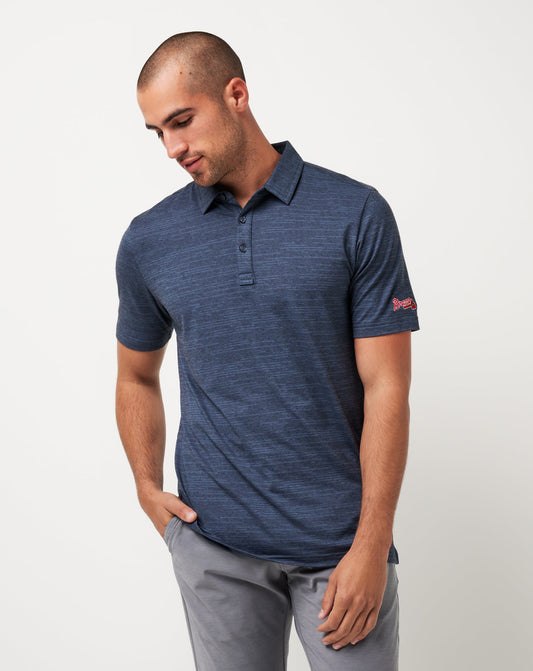 Atlanta Braves The Heater Polo Vintage Indigo/Black | Travis Mathew Customer Favorite