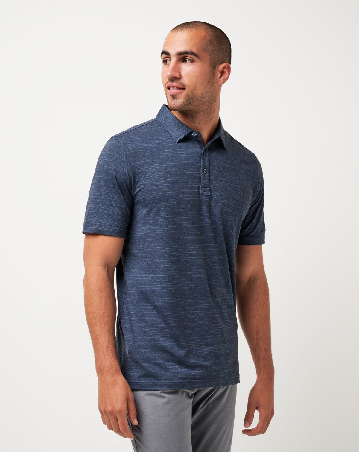 Atlanta Braves The Heater Polo Vintage Indigo/Black | Travis Mathew Customer Favorite