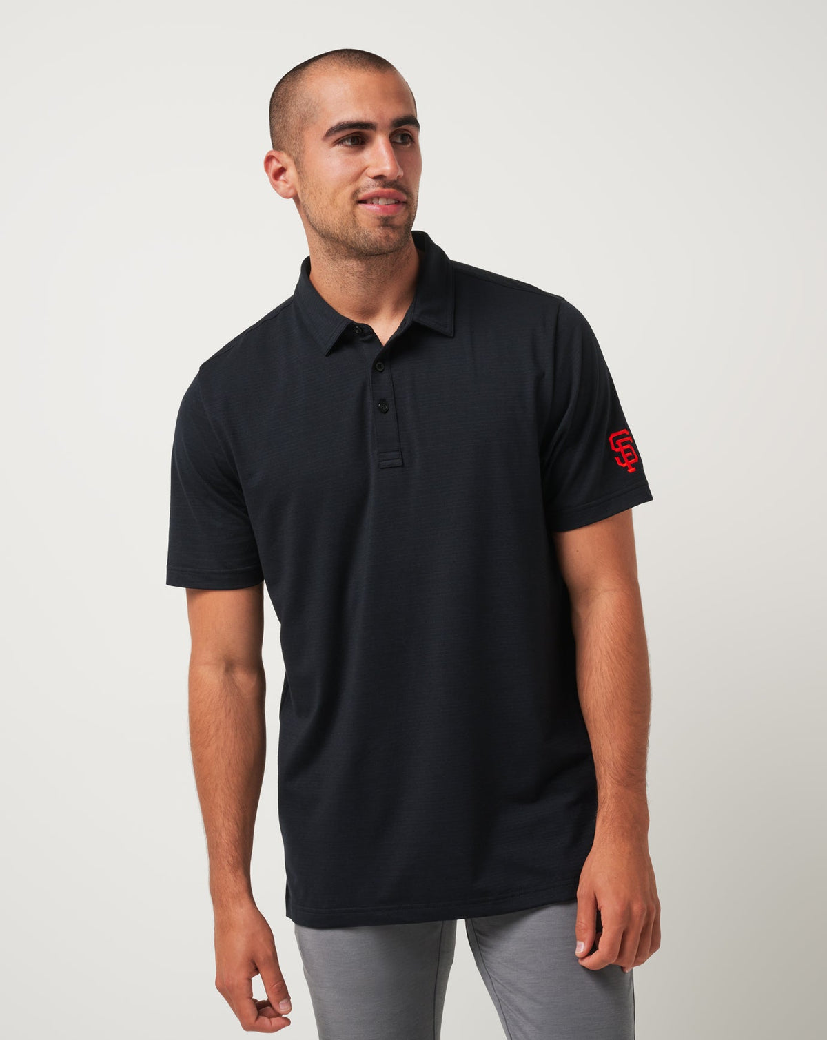 San Francisco Giants The Heater Polo Black | Travis Mathew Hot Sale