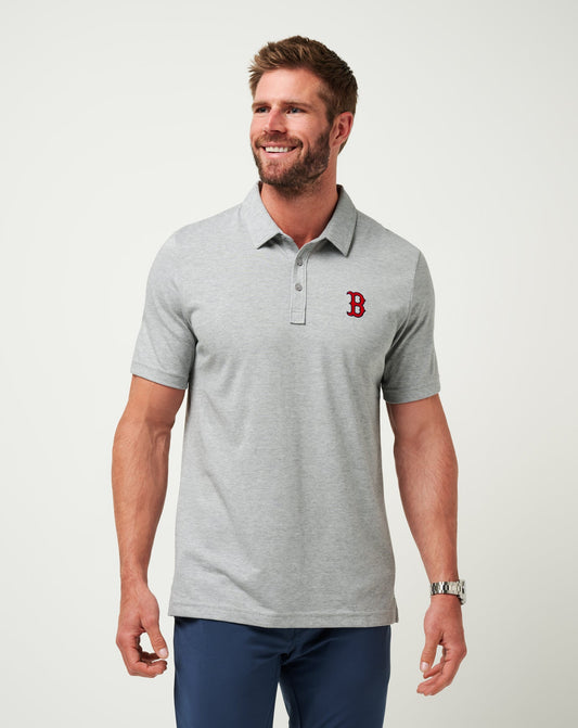 Boston Red Sox The Zinna Polo Heather Grey | Travis Mathew Trusted