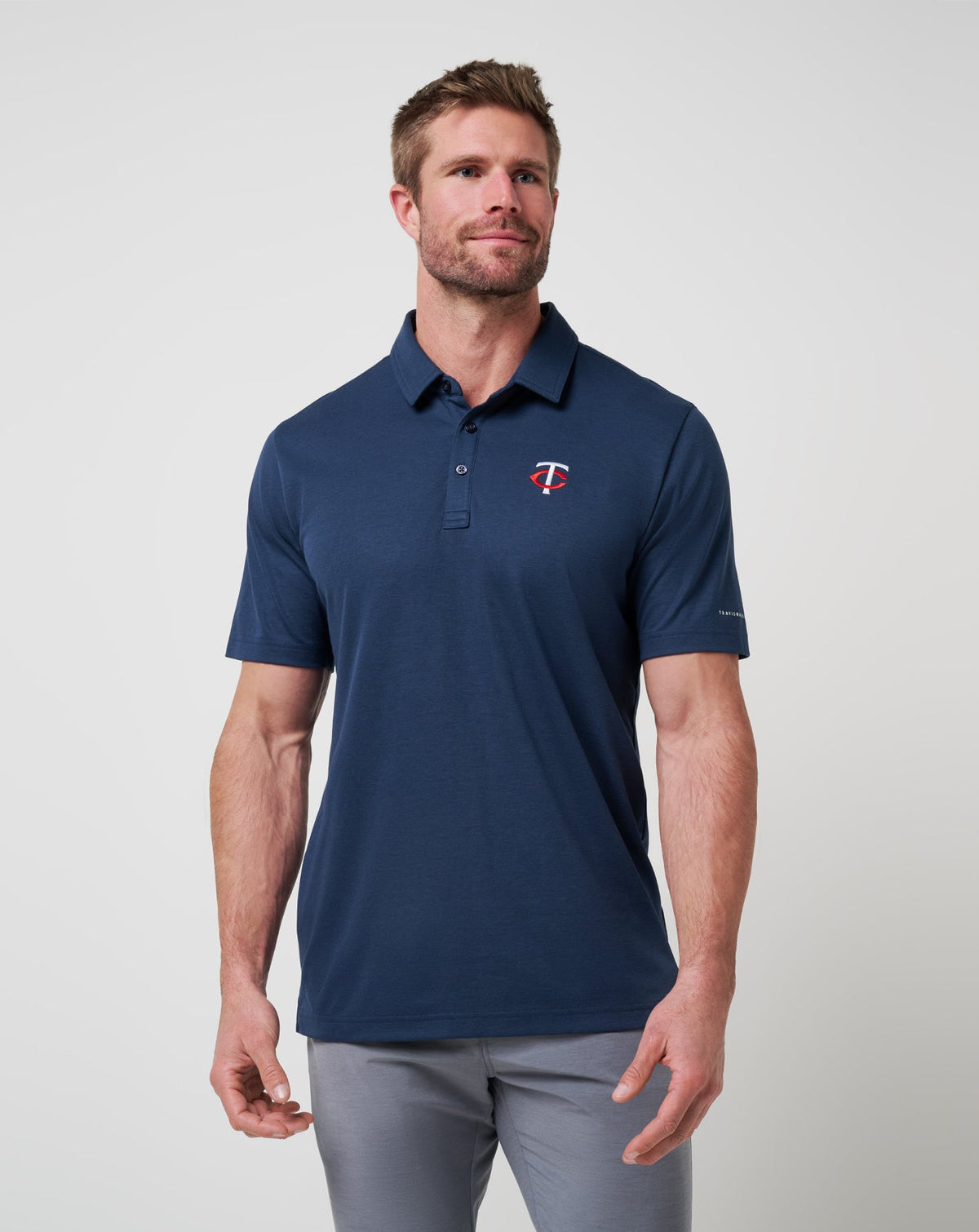 Minnesota Twins Playoff Pitch Polo Navy | Travis Mathew Classic