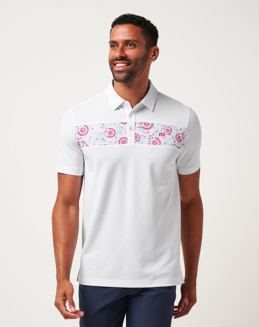 Good Good Flourish Polo White | Travis Mathew New