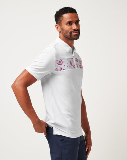Good Good Flourish Polo White | Travis Mathew New