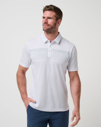Overstay Polo White | Travis Mathew Signature