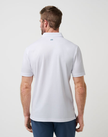 Overstay Polo White | Travis Mathew Signature