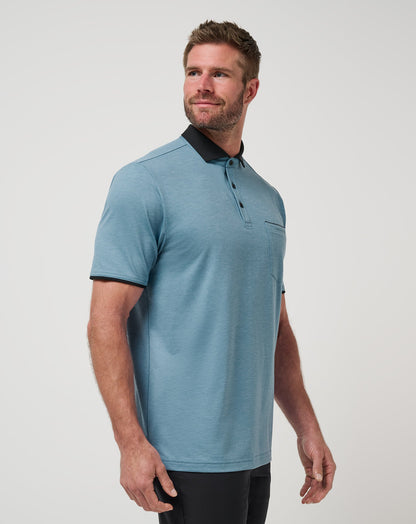 Featherweight Pocket Polo Captains Blue | Travis Mathew Essential