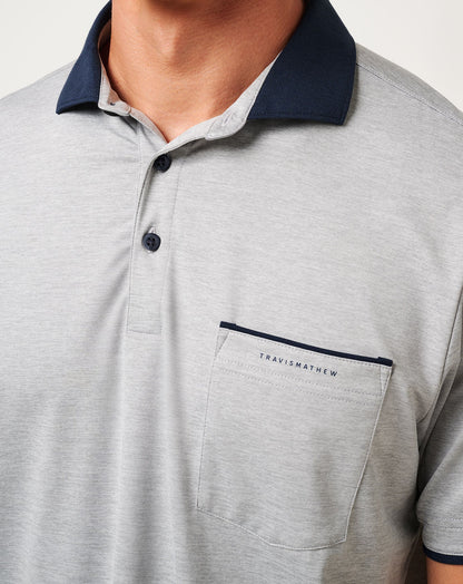 Call It Off Polo Heather Medium Grey | Travis Mathew New