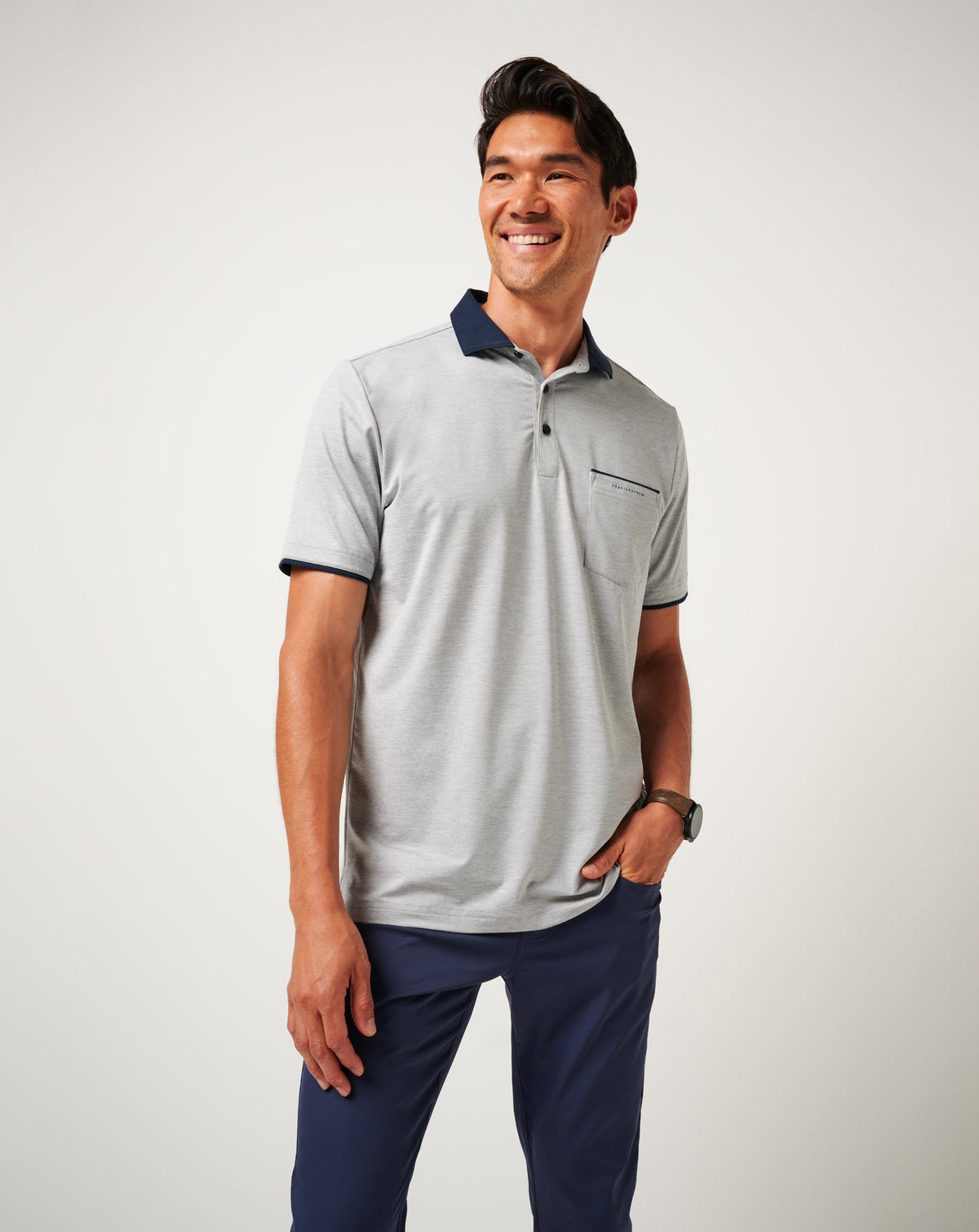 Call It Off Polo Heather Medium Grey | Travis Mathew New