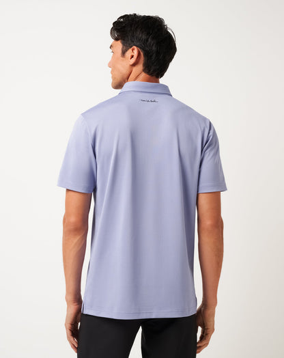 Good Good Chest Stripe Polo Heather Violet Storm | Travis Mathew Signature