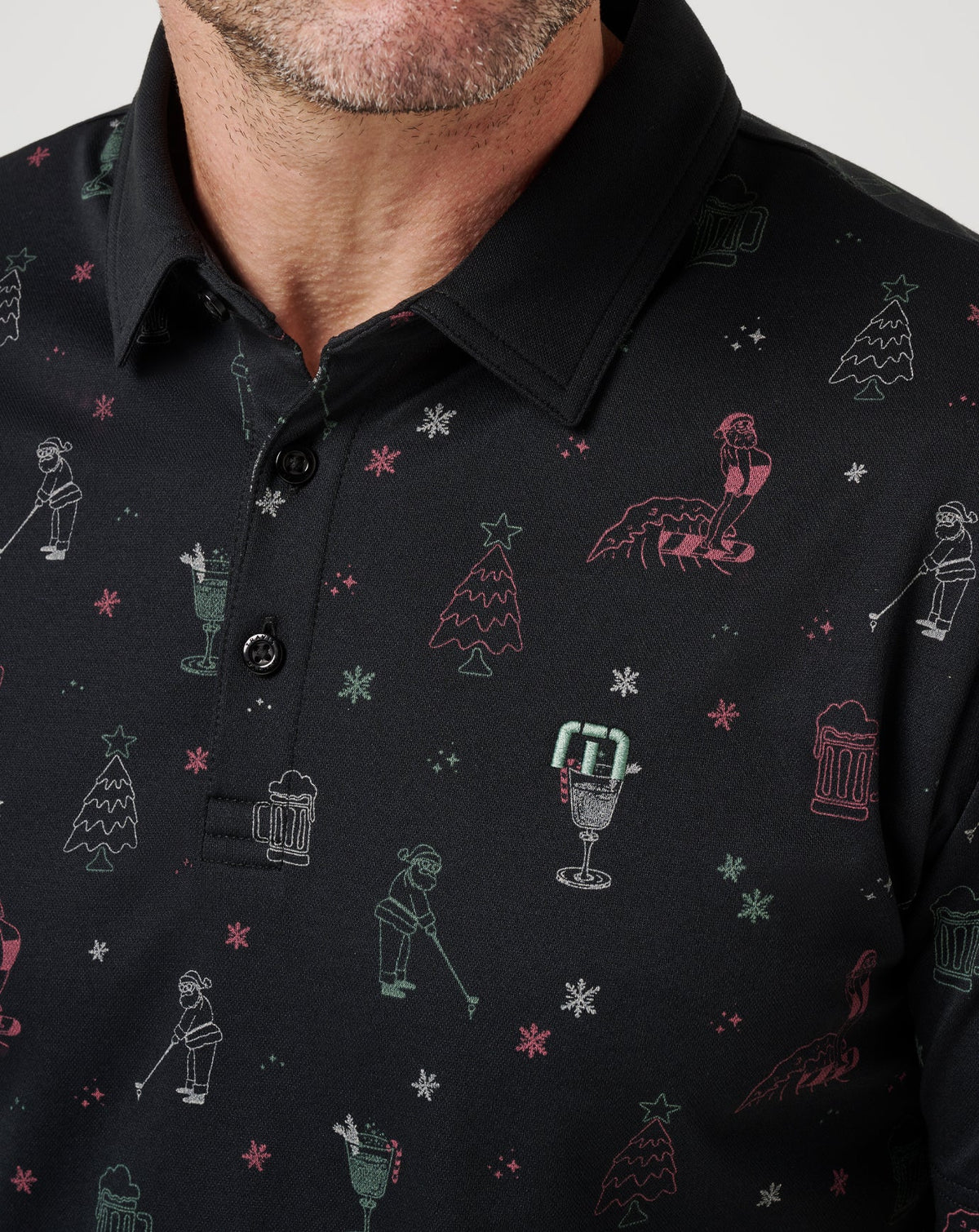 Holiday Magic Polo Black | Travis Mathew New
