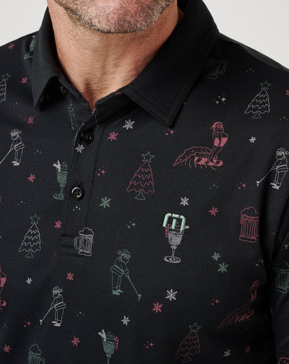 Holiday Magic Polo Black | Travis Mathew New