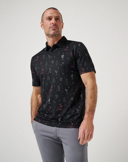 Holiday Magic Polo Black | Travis Mathew New