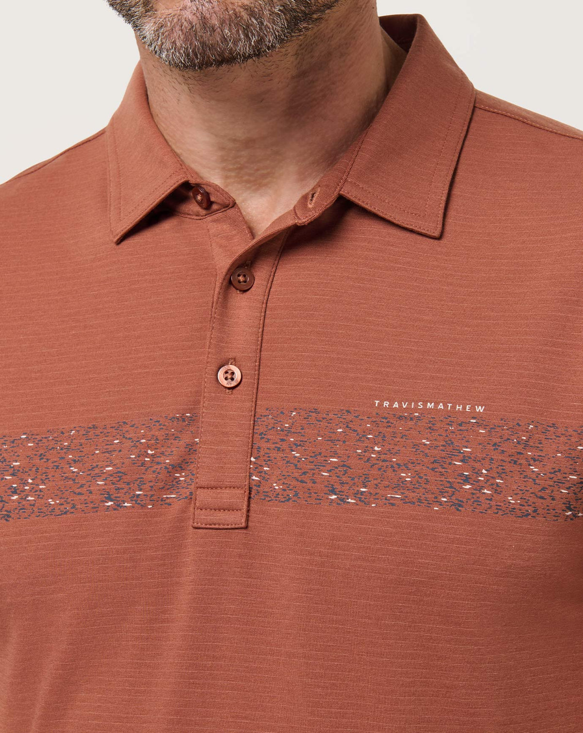 The Heater Chest Stripe Polo Maple | Travis Mathew Deals