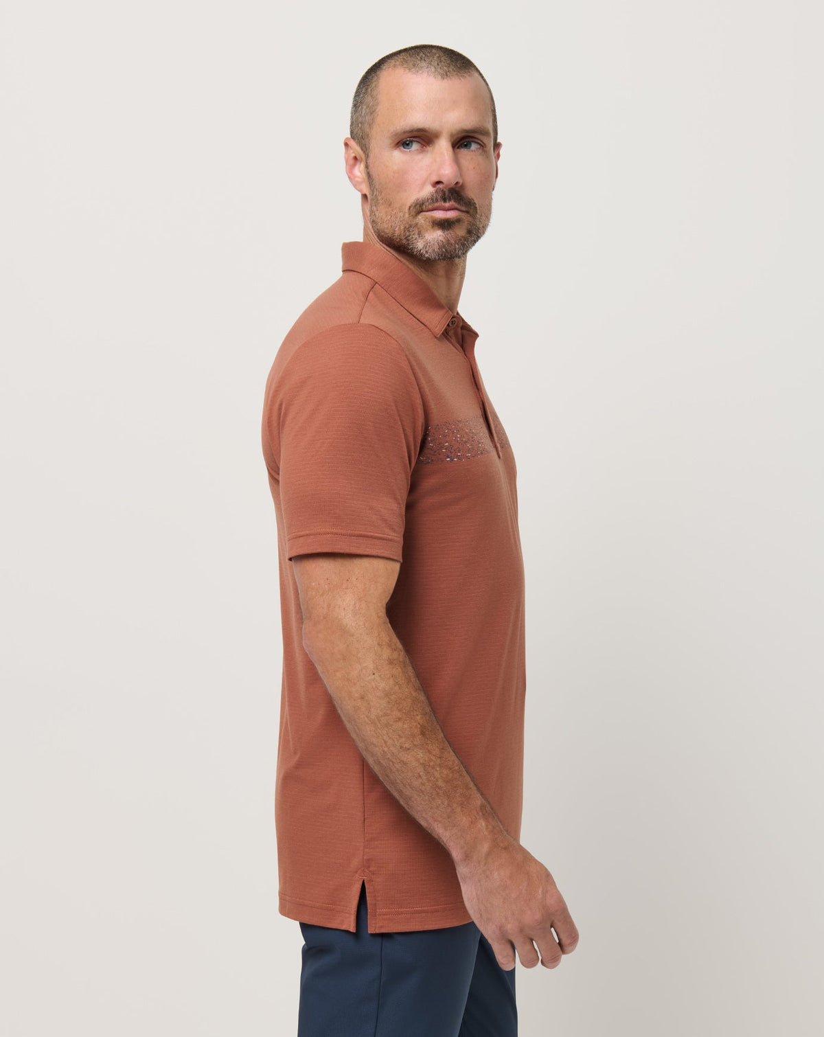The Heater Chest Stripe Polo Maple | Travis Mathew Deals