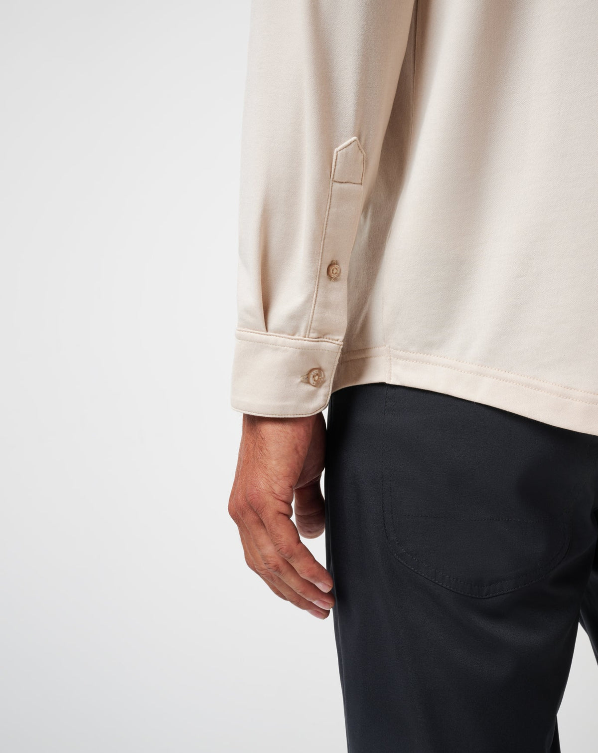 Featherweight Long Sleeve Polo Italian Sand | Travis Mathew Trusted