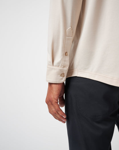 Featherweight Long Sleeve Polo Italian Sand | Travis Mathew Trusted