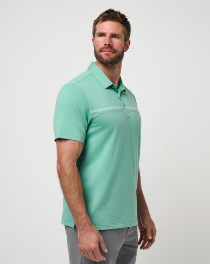 Featherweight Chest Stripe Polo Wasabi | Travis Mathew Featured