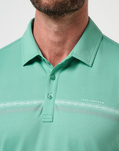 Featherweight Chest Stripe Polo Wasabi | Travis Mathew Featured