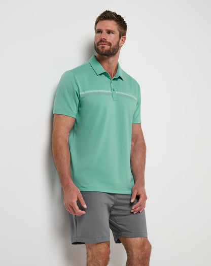 Featherweight Chest Stripe Polo Wasabi | Travis Mathew Featured