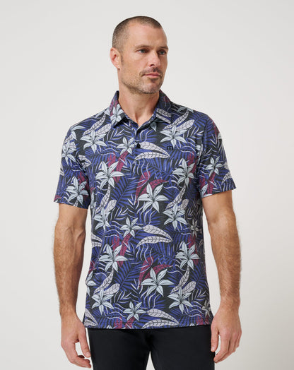 Featherweight Open Bay Polo Black | Travis Mathew Essential