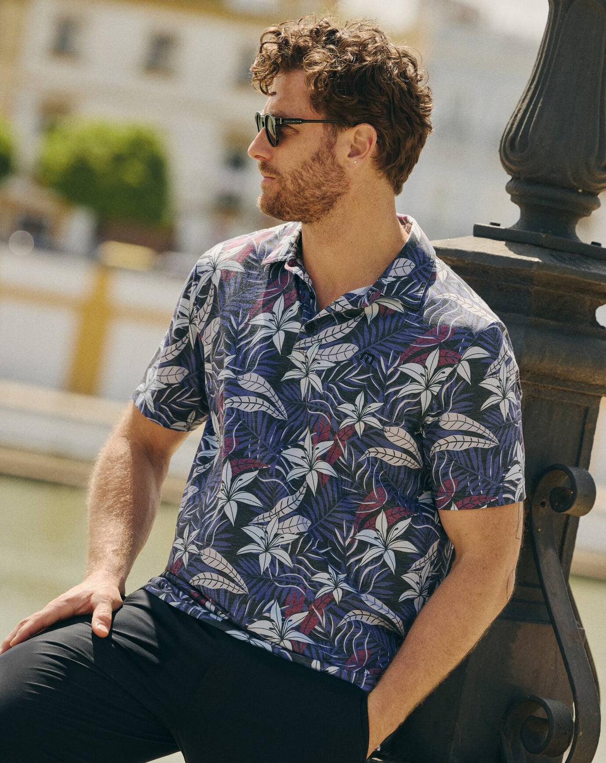 Featherweight Open Bay Polo Black | Travis Mathew Essential