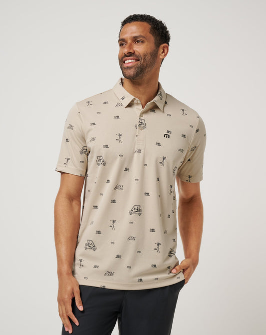 Golf Sucks Polo Italian Sand | Travis Mathew Signature