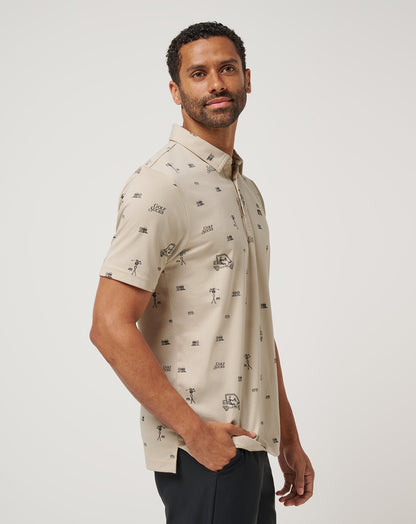 Golf Sucks Polo Italian Sand | Travis Mathew Signature