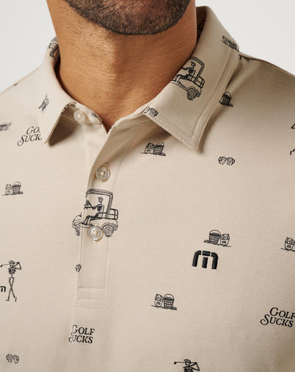 Golf Sucks Polo Italian Sand | Travis Mathew Signature