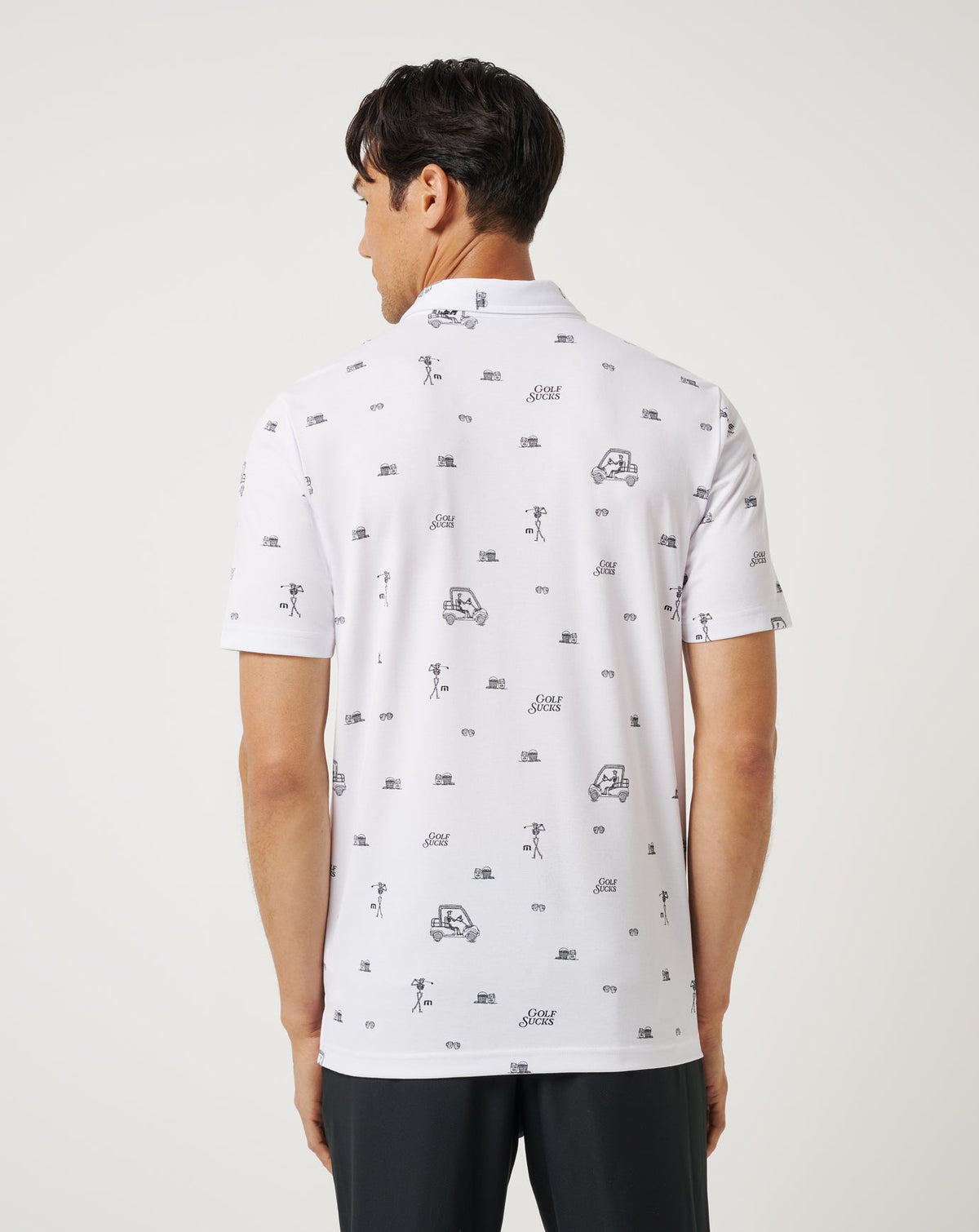 Golf Sucks Polo White | Travis Mathew Latest
