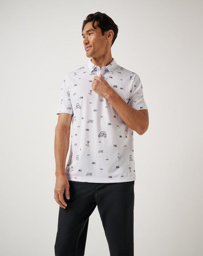 Golf Sucks Polo White | Travis Mathew Latest