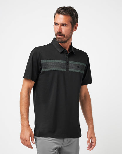 Good Good Chest Stripe Polo Black/Eggshell | Travis Mathew Sale