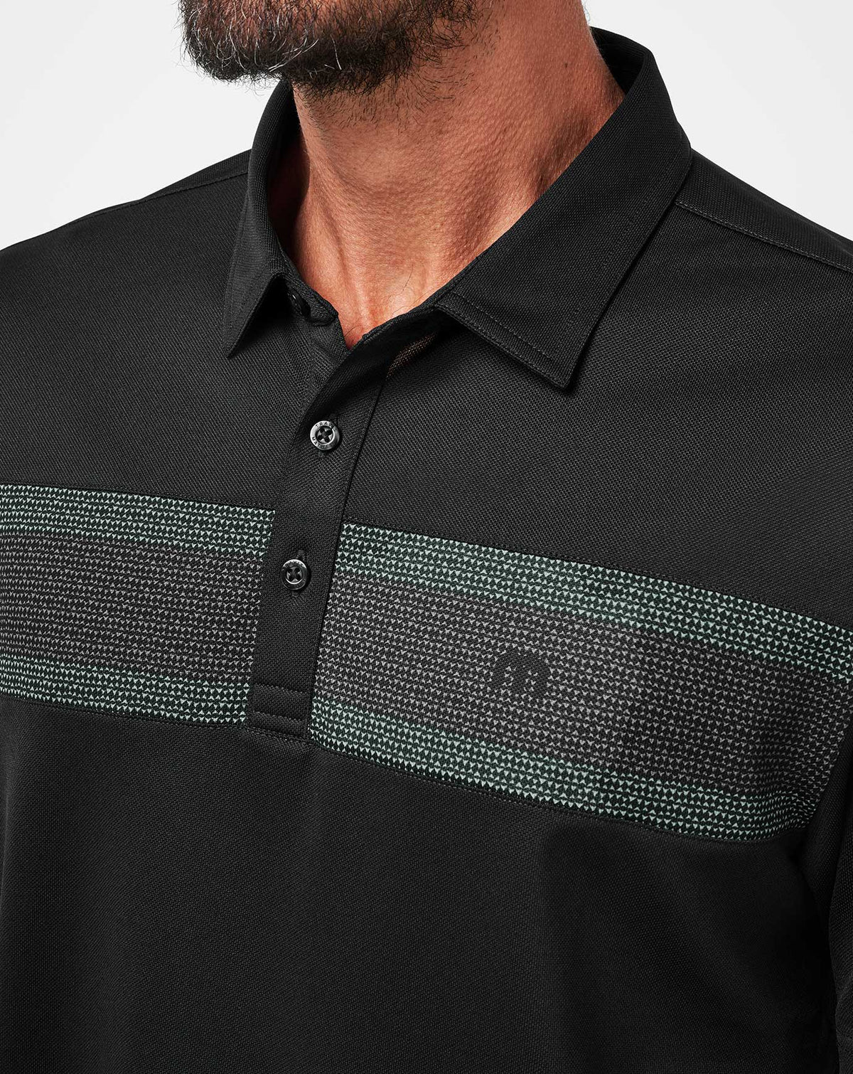 Good Good Chest Stripe Polo Black/Eggshell | Travis Mathew Sale