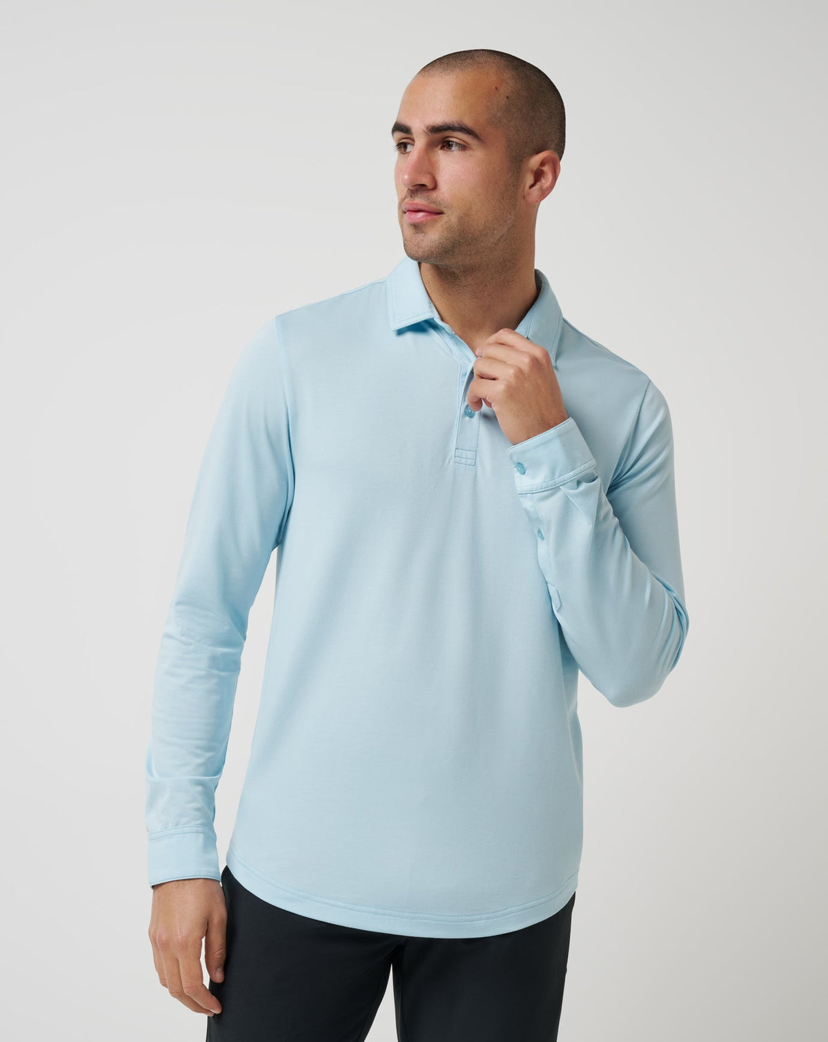 Featherweight Long Sleeve Polo Cory Blue | Travis Mathew Signature