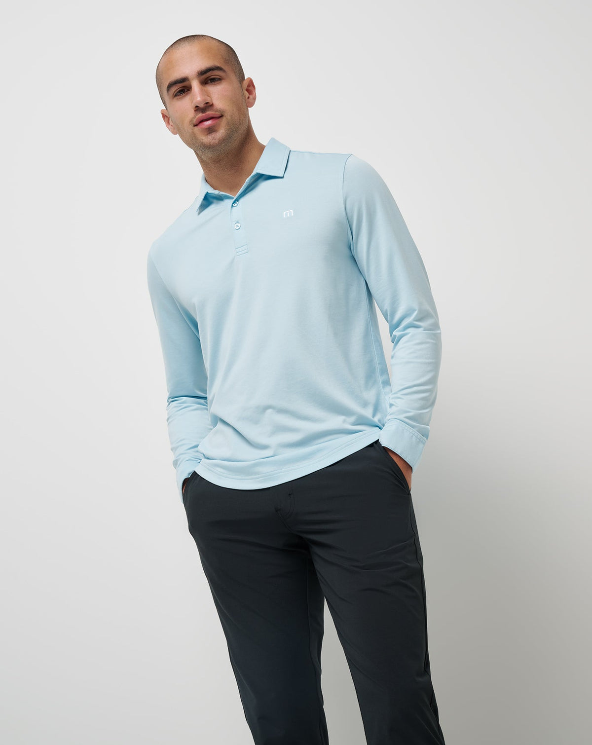 Featherweight Long Sleeve Polo Cory Blue | Travis Mathew Signature
