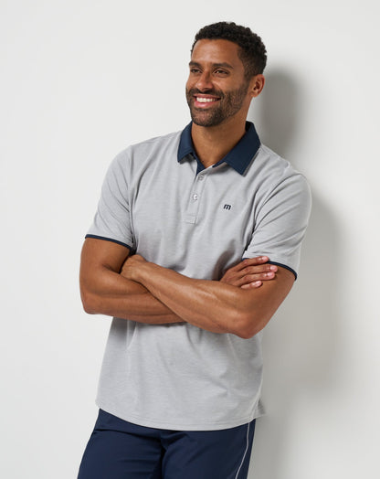 Home Game Polo Heather Light Grey | Travis Mathew Best Seller